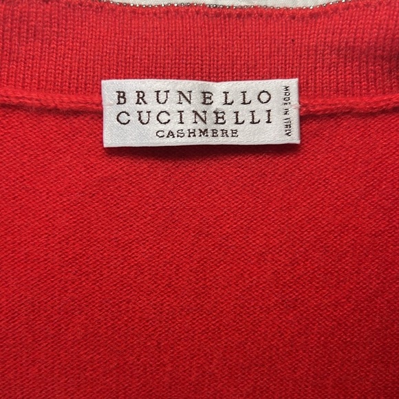 Brunello Cucinelli 100% Cashmere Red Sleeveless Top / Vest - Size Medium - Picture 2 of 8